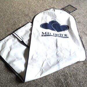 MB Bridal Wedding Gown Dust Cover Garment Bag White Zippered Anti-Dust Protector